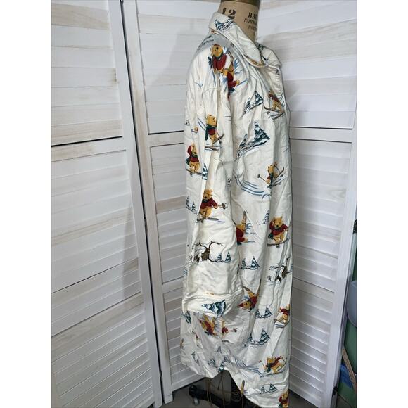 Disney Store Winnie The Pooh On Skis Winter Cozy Comfy Warm Flannel Gown L/XL - Picture 4 of 8